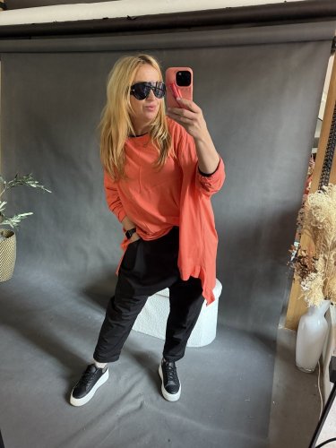 Tričko/tunika plus size-oranžová