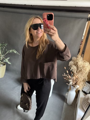 Tričko Sum s kapsou 2-hnědé