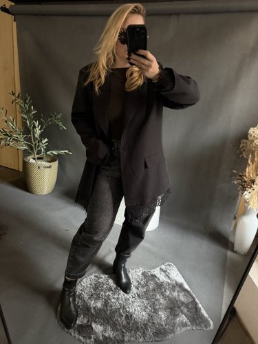 Sako s krajkou-černé