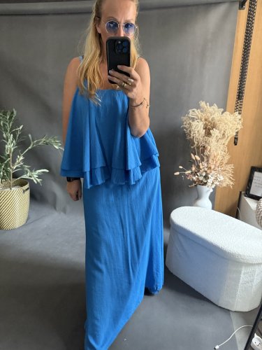 Set sukne a volániky-blue