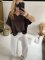 Bluza Liame-UNI SIZE na XS-XL-tmavo hnedá