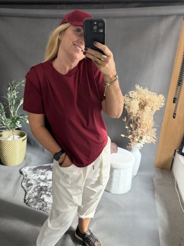 Tričká s vypchávkami UNI size-bordeaux