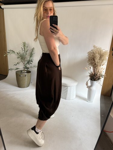 Nohavice Lux Luna-hnedá