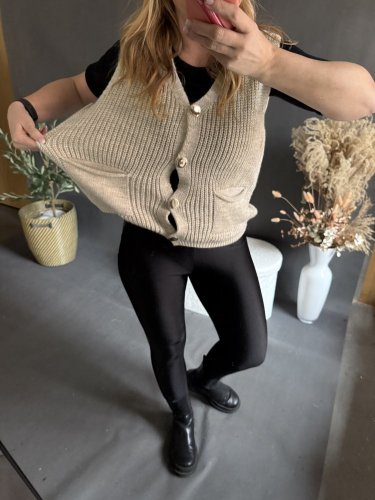 Pletená Vesta Chick-béžová