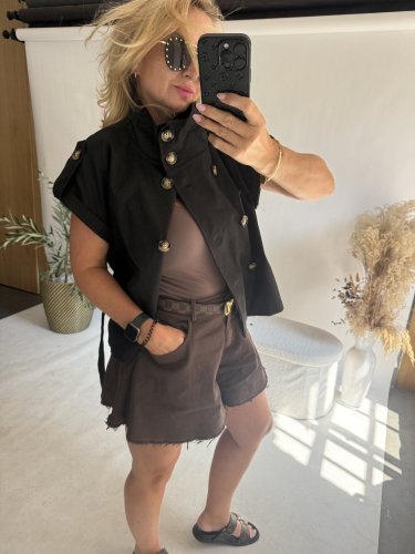 Vesta ala trenchcoat-černá