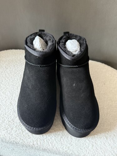 Válenky na platforme kožené-čierné