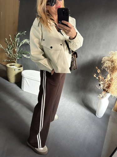 Nohavice s pruhom-max do M