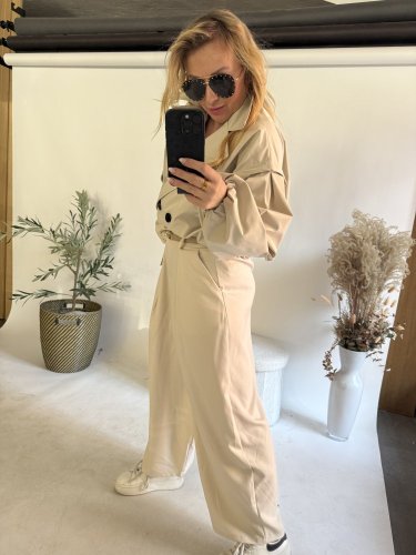 Nohavice Ballon plátené letné-beige