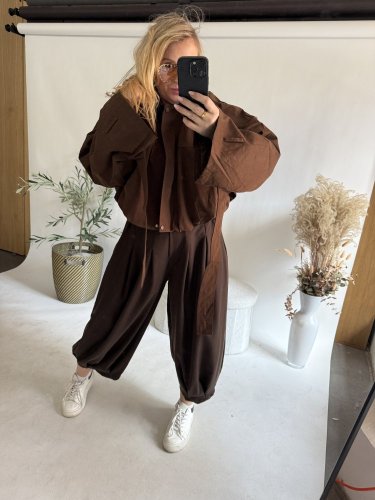 Nohavice Lux Luna-hnedá