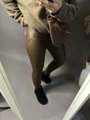 Legíny Push up hnedé zateplené