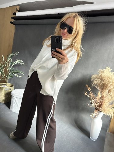 Nohavice s pruhom-max do M