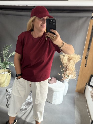 Tričká s vypchávkami UNI size-bordeaux