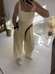 Kalhoty Ballon plátěné letní-žlutá