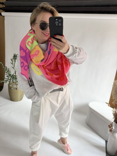 Šála Love dog Pink