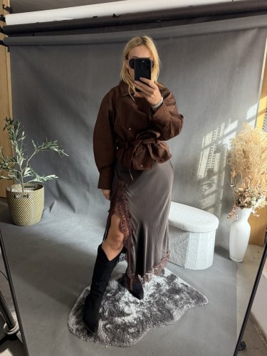 Sukně krajka-hnědá