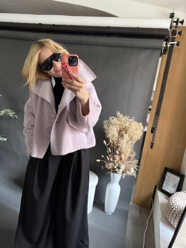 Kabátek Crop Miss zateplený-růžový