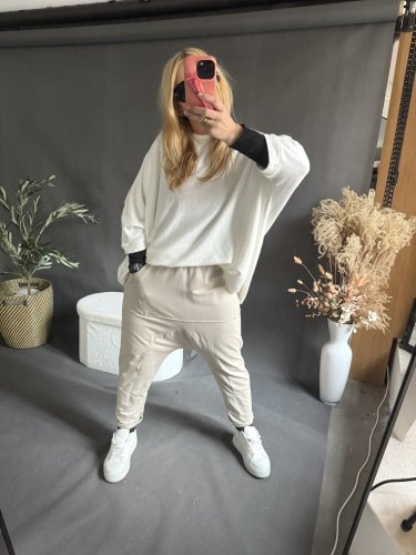 Teplákové nohavice nasrávacie fattale-béžové