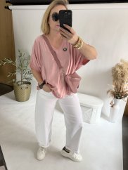 Bluza Liame-UNI SIZE na XS-XL-staro růžová