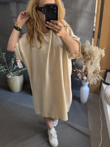 Šaty Letní Oversize béžové