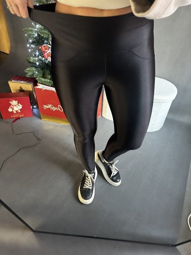 BODYSLIM LEGÍNY S PROŠITÍM - ČERNÁ - Velikost: XL
