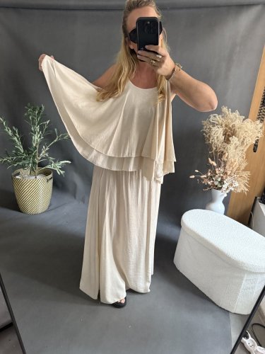 Set sukne a volániky-beige