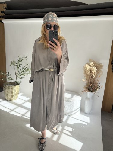 Košeľové šaty viskoza-mocca