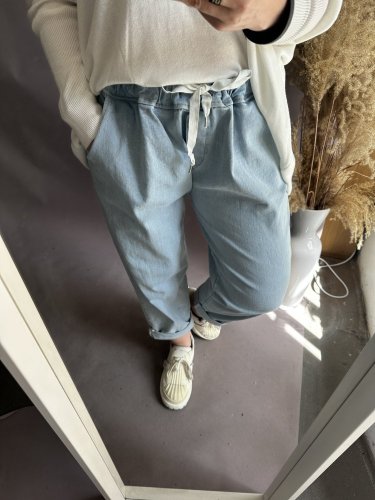Teplákové nohavice UNI SIZE v štýle jeans