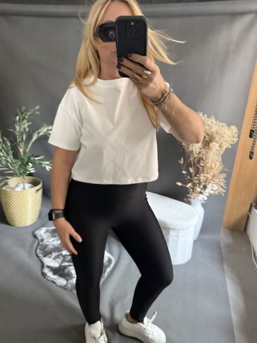 Tričko CROP viskoza-bílé