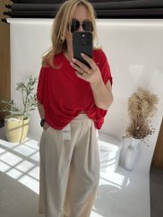 Tričko White Angel-oversize-červené