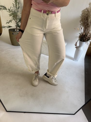 Džínsy New York--elastické, pohodlné-off white