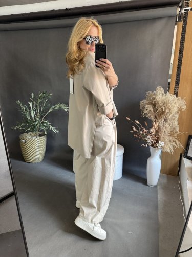 Kalhoty Pantagonna ve stylu sukně -béžové