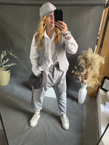 Nohavice Blair bavlnené-šedé