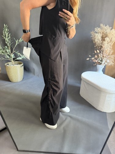 Nohavice so šnúrkou Sun čierné