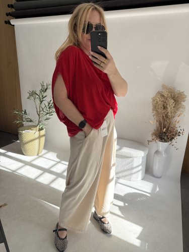 Tričko White Angel-oversize-červené