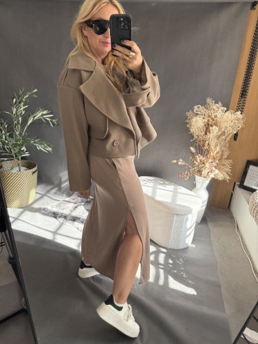 Šaty Basic dlouhé-mocca