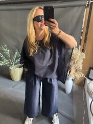 Halenka Sun průhledná Lyocel-tmavě modrá