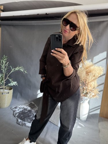 Košile Sun na suk-hnědá