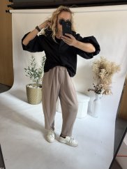 Košile Lamiar s oversize rukávem 3/4-černá