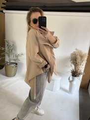 Bunda asymetrická Sofymax-dark beige