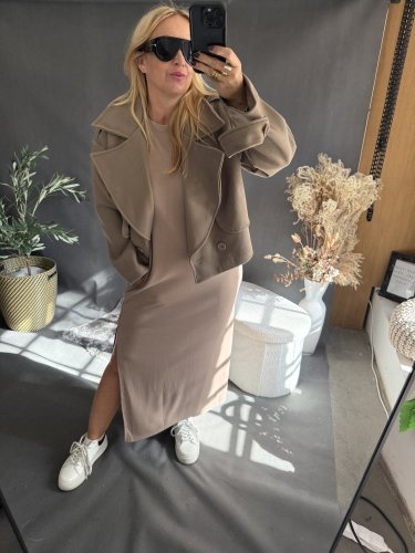 Šaty Basic dlouhé-mocca