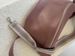 Popruh ke kabelce nebo ke Cupholder-stříbrné kování-Pruh fialový