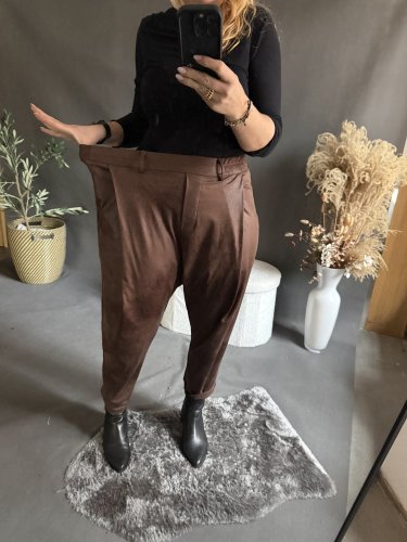 Kalhoty SUN v leather/semiš optice-hnědé