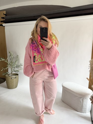 Nohavice Luisa Baloon-pudrové