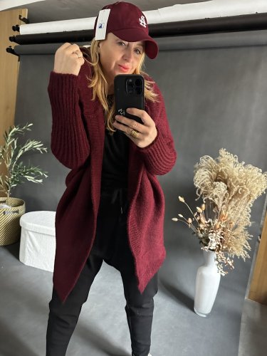 Cardigan Sempre-vínový