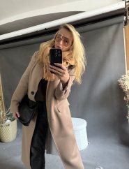 Kabát Jarní ve stylu dlouhého saka-béžový