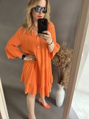 Mušelinové šaty Smile-oranžové