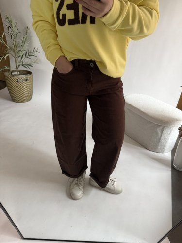 Džínsy New York--elastické, pohodlné-hnedé