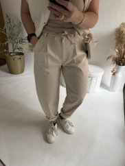 Nohavice v štýle Jeans krémové-veľkosť 36 a 38