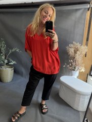 Bluza Liame-UNI SIZE na XS-XL-čiervená