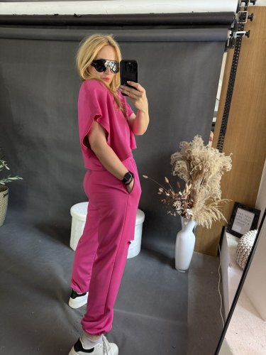 Tepláková súprava Crop-fuchsie